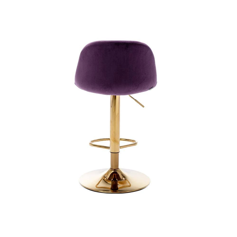 40.94 in. Purple Low Back Metal Frame Adjustable Bar Stool with Toweling fabric Seat (Set of 1) by ATHMILE 8 40.94 in. Purple Low Back Metal Frame Adjustable Bar Stool with Toweling fabric Seat (Set of 1) by ATHMILE - Image 8