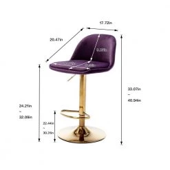 40.94 in. Purple Low Back Metal Frame Adjustable Bar Stool with Toweling fabric Seat (Set of 1) by ATHMILE 11 40.94 in. Purple Low Back Metal Frame Adjustable Bar Stool with Toweling fabric Seat (Set of 1) by ATHMILE -ATHMILE Sales Store purple athmile bar stools gz w39538763 c3 1000