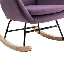Purple Velvet Rocking Chair by ATHMILE -ATHMILE Sales Store purple athmile rockers gliders ottomans ddw67640677 1f 1000