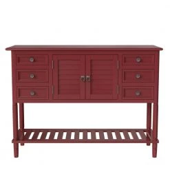 45 in. Red Standard Rectangle Wood Console Table by ATHMILE