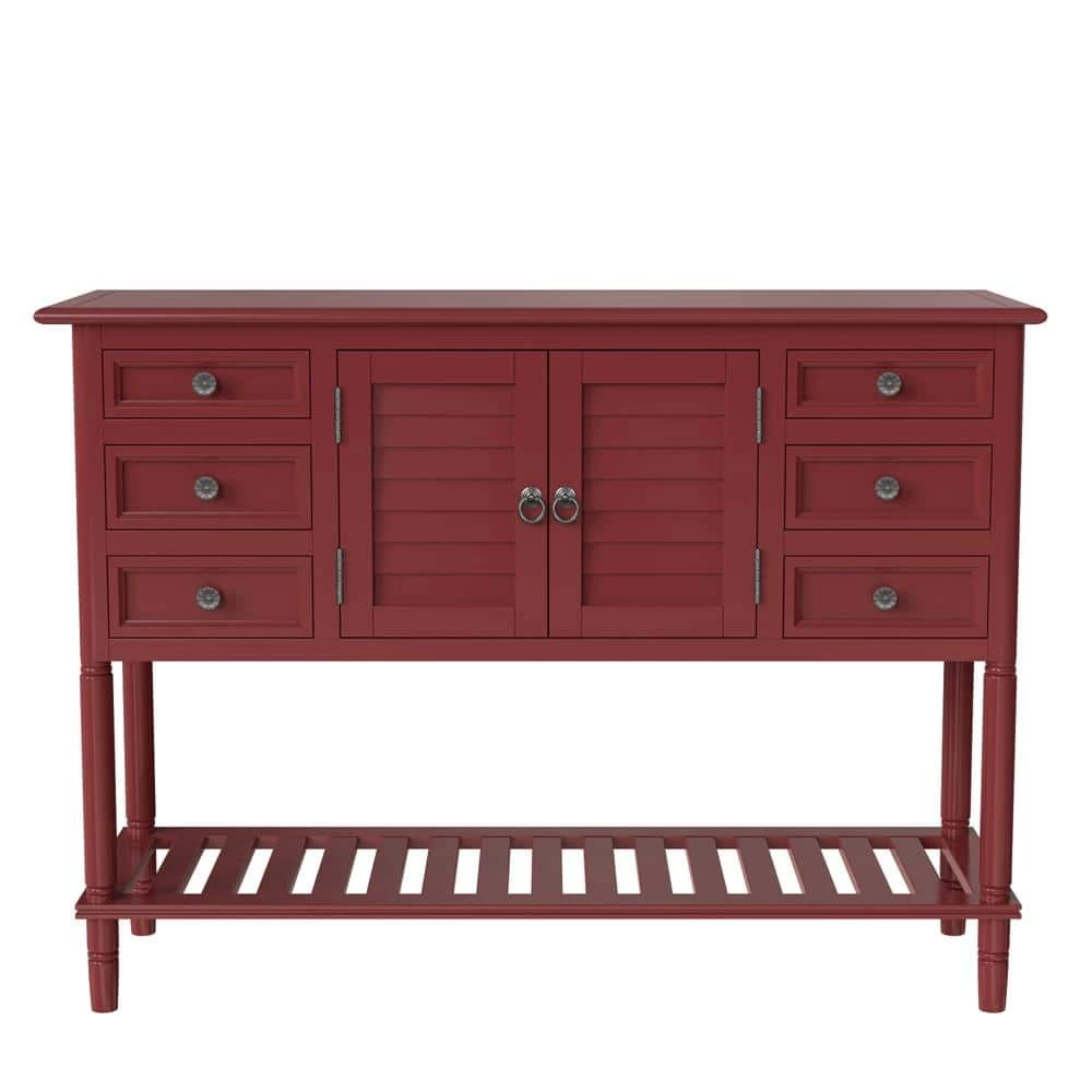 45 in. Red Standard Rectangle Wood Console Table by ATHMILE 1 45 in. Red Standard Rectangle Wood Console Table by ATHMILE