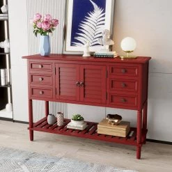 45.28 in. Red Standard Rectangle Wood Console Table by ATHMILE 19 45.28 in. Red Standard Rectangle Wood Console Table by ATHMILE -ATHMILE Sales Store red athmile console tables gzx b2w20221339 31 1000