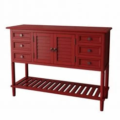 45.28 in. Red Standard Rectangle Wood Console Table by ATHMILE