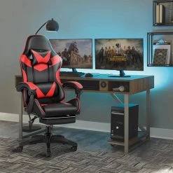 Red Swivel Gaming Chair with Adjustable Height by ATHMILE -ATHMILE Sales Store red athmile gaming chairs ddmechair01br 31 1000