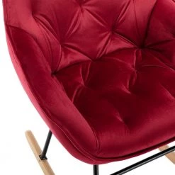 Red Toweling Tufted Fabric Rocking Chair (Set of 1) by ATHMILE 15 Red Toweling Tufted Fabric Rocking Chair (Set of 1) by ATHMILE -ATHMILE Sales Store red athmile rockers gliders ottomans gz b2w20220887 1f 1000