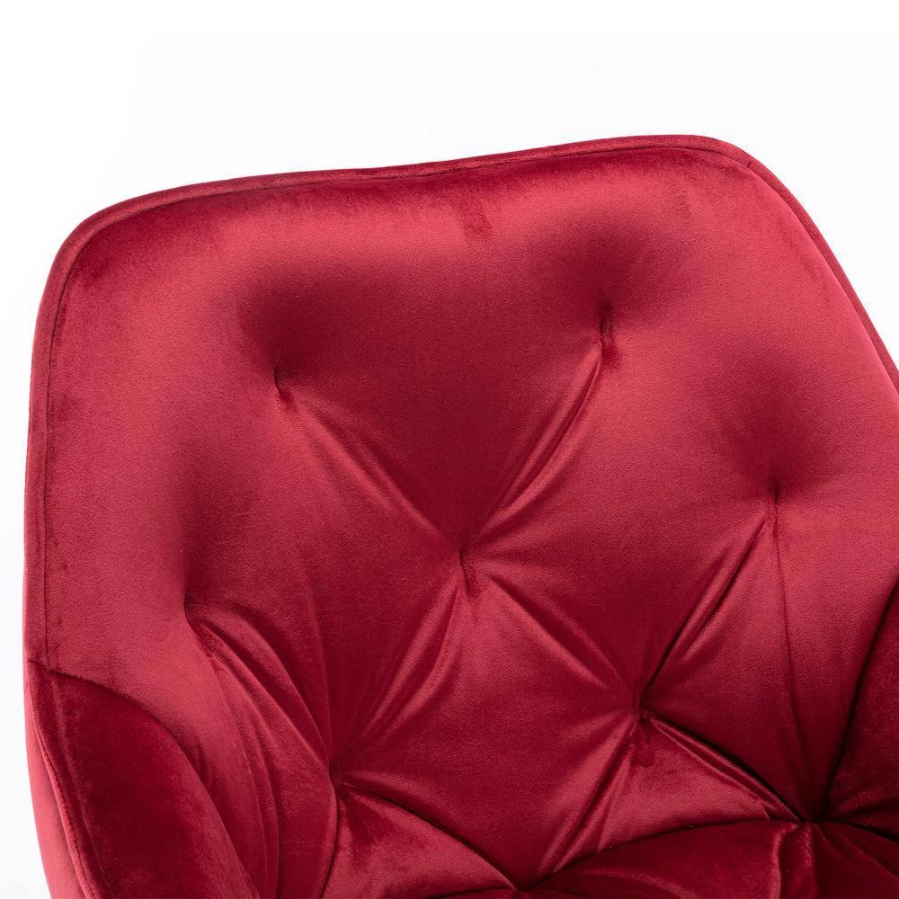 Red Toweling Tufted Fabric Rocking Chair (Set of 1) by ATHMILE 5 Red Toweling Tufted Fabric Rocking Chair (Set of 1) by ATHMILE - Image 5