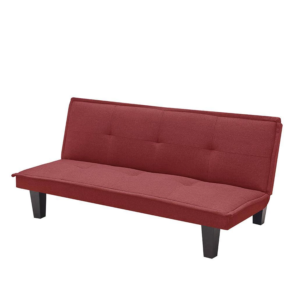 64.57 in. Wide Red Armless Velvet Straight Twin Sofa by ATHMILE 2 64.57 in. Wide Red Armless Velvet Straight Twin Sofa by ATHMILE - Image 2