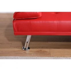 67 in. W Red Multifunctional Folding Twin Size Sofa Bed by ATHMILE -ATHMILE Sales Store red athmile sofa beds gz w90435929 4f 1000