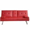67 in. W Red Multifunctional Folding Twin Size Sofa Bed by ATHMILE