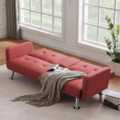 73.23 in. W Red Fabric Sofa Convertible Folding Twin Size Sofa Bed by ATHMILE 15 73.23 in. W Red Fabric Sofa Convertible Folding Twin Size Sofa Bed by ATHMILE -ATHMILE Sales Store red athmile sofa beds gzx b2w20221359 fa 1000