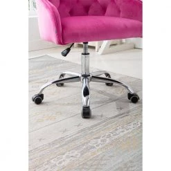 Red Velvet Upholstered Swivel Task Chair with Sloped Arm by ATHMILE -ATHMILE Sales Store red athmile task chairs gz b2w20221159 44 1000