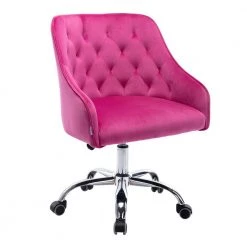 Red Velvet Upholstered Swivel Task Chair with Sloped Arm by ATHMILE -ATHMILE Sales Store red athmile task chairs gz b2w20221159 fa 1000