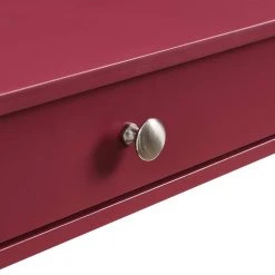 Red 43.2 in. Rectangle MDF Table Top 2-Drawers Writing Desk with Black Stoving Varnish Steel Frame by ATHMILE -ATHMILE Sales Store red athmile writing desks gz w48735116 1f 1000