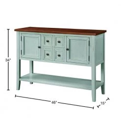 46 in. Retro Blue Standard Rectangle Wood Console Table by ATHMILE -ATHMILE Sales Store retro blue athmile console tables gz b2w20220797 40 1000