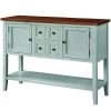 46 in. Retro Blue Standard Rectangle Wood Console Table by ATHMILE