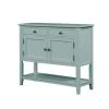 39 in. Retro Green Rectangle Wood Console Table with 2-Drawers 2-Cabinets and 1-Shelf by ATHMILE