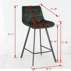 Retro Green Velvet Dining Chairs (Set of 2) by ATHMILE 12 Retro Green Velvet Dining Chairs (Set of 2) by ATHMILE -ATHMILE Sales Store retro green athmile dining chairs ddw21037617 44 1000