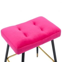 26.34 in. Rose Red Backless Bar Stools with Velvet Seat (Set of 1) by ATHMILE -ATHMILE Sales Store rose red athmile bar stools gz b2w20221732 1f 1000