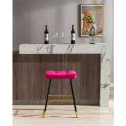 26.34 in. Rose Red Backless Bar Stools with Velvet Seat (Set of 1) by ATHMILE -ATHMILE Sales Store rose red athmile bar stools gz b2w20221732 31 1000