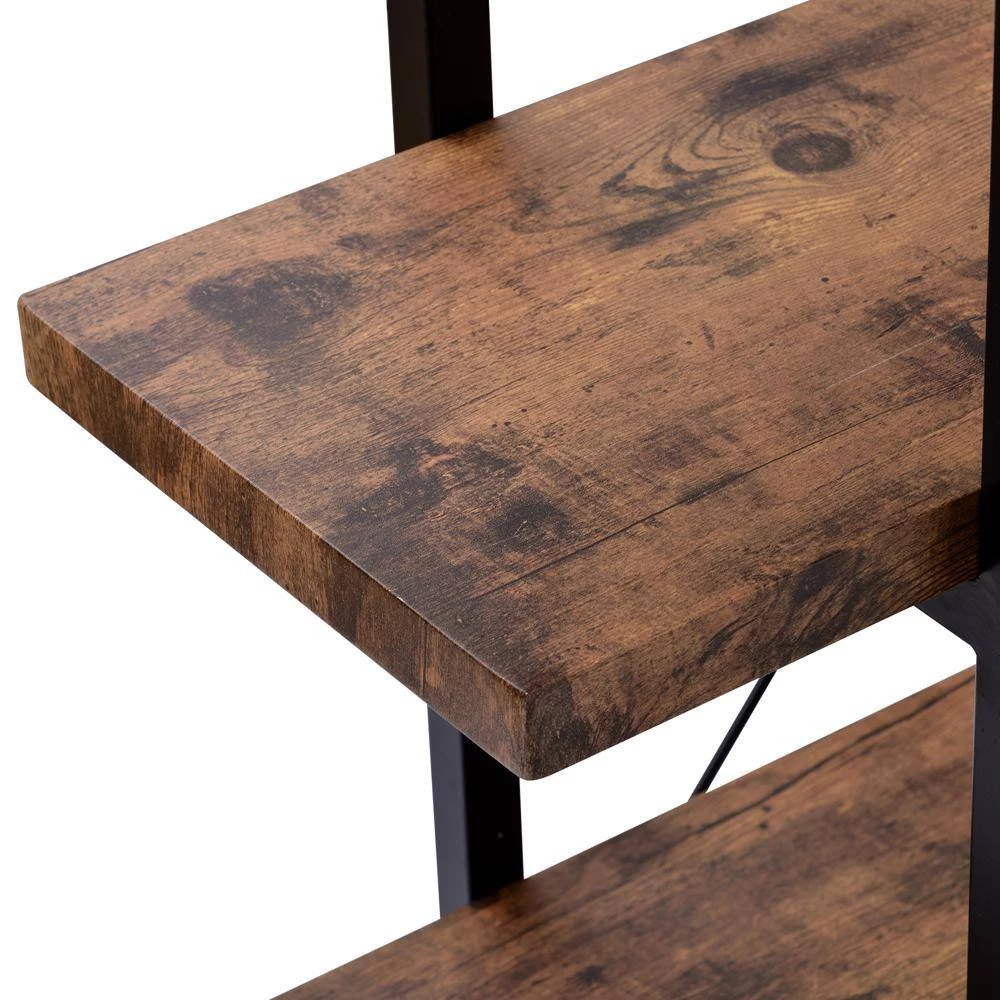 63 in. Rustic Brown 5-Shelf Standard Bookcase by ATHMILE 6 63 in. Rustic Brown 5-Shelf Standard Bookcase by ATHMILE - Image 6