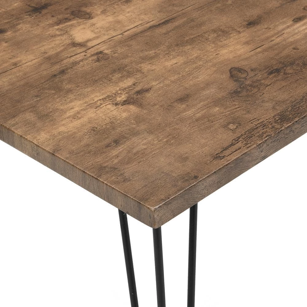 3-Piece Rectangle MDF Material Top Rustic Brown Dining Table Set with 2 Benches by ATHMILE 8 3-Piece Rectangle MDF Material Top Rustic Brown Dining Table Set with 2 Benches by ATHMILE - Image 8