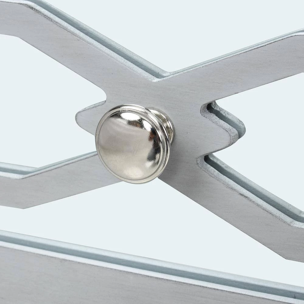 Silver Wooden Storage Cabinet with 3-Drawers and Decorative Mirror by ATHMILE 6 Silver Wooden Storage Cabinet with 3-Drawers and Decorative Mirror by ATHMILE - Image 6