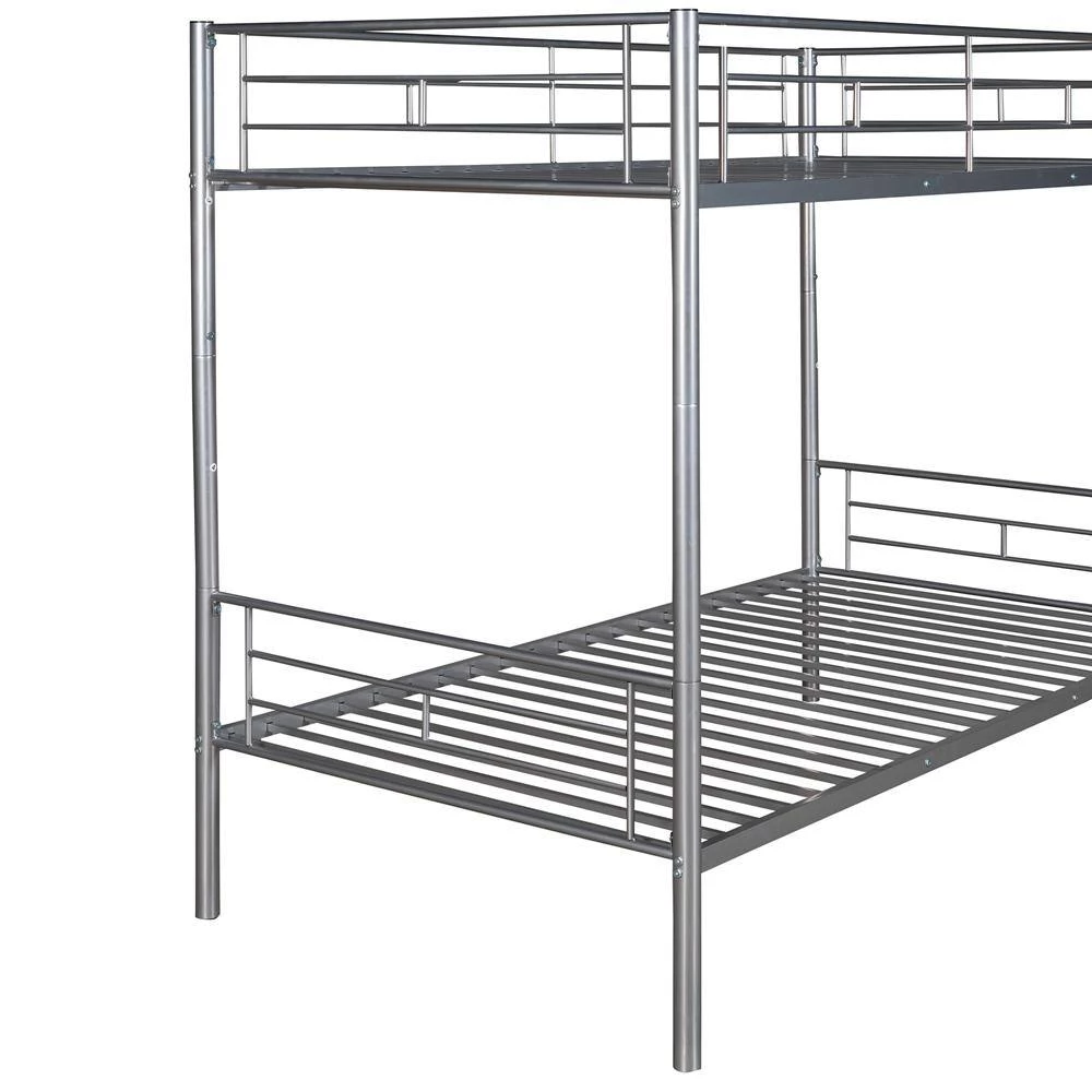Silver Metal Frame Twin Bed Frame by ATHMILE 5 Silver Metal Frame Twin Bed Frame by ATHMILE - Image 5