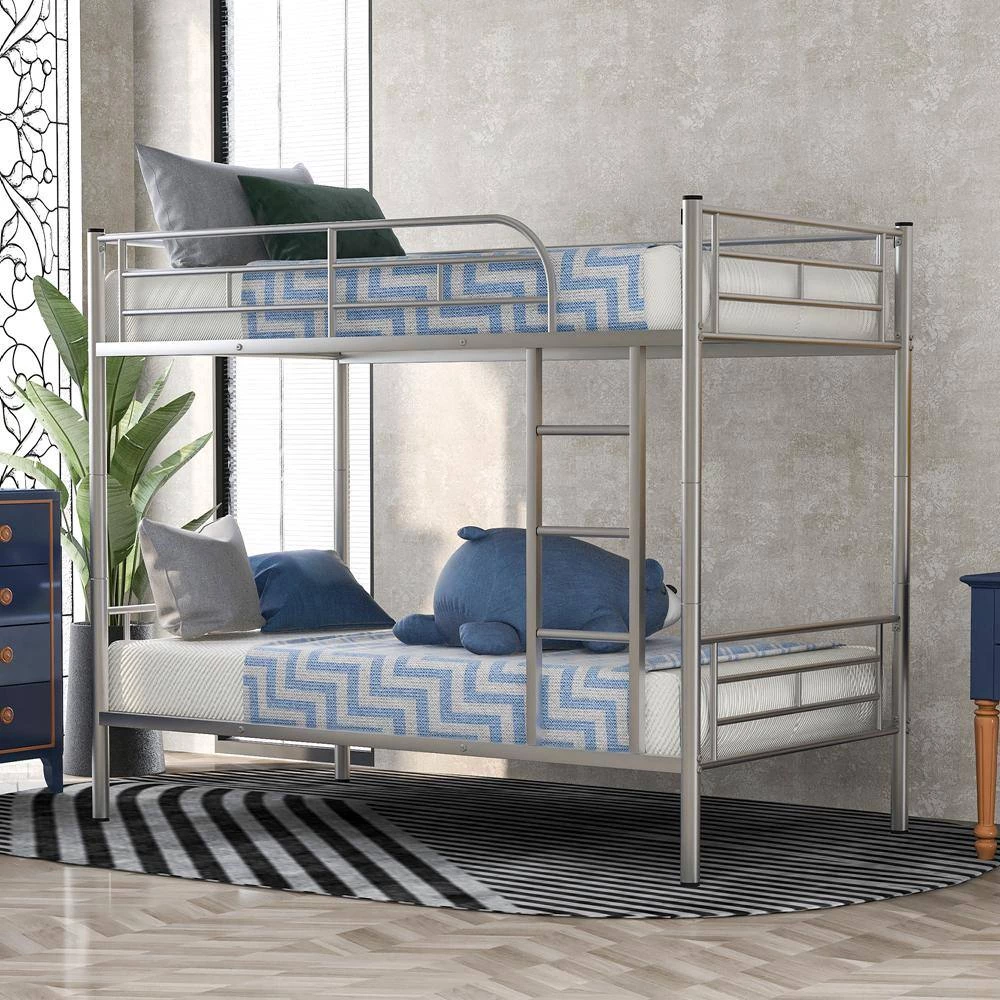 Silver Metal Frame Twin Bed Frame by ATHMILE 6 Silver Metal Frame Twin Bed Frame by ATHMILE - Image 6