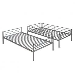 Silver Metal Frame Twin Bed Frame by ATHMILE 11 Silver Metal Frame Twin Bed Frame by ATHMILE -ATHMILE Sales Store silver athmile kids beds dsmf286424aan 4f 1000