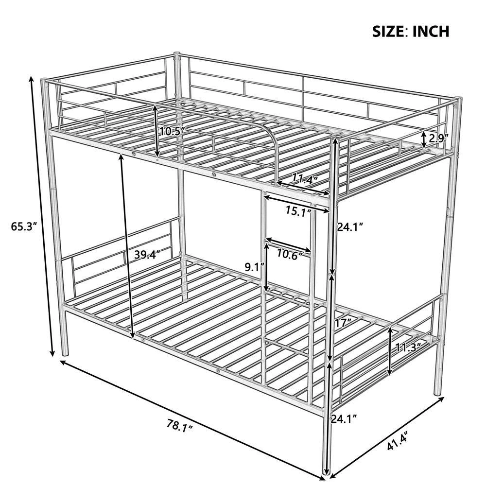 Silver Metal Frame Twin Bed Frame by ATHMILE 3 Silver Metal Frame Twin Bed Frame by ATHMILE - Image 3