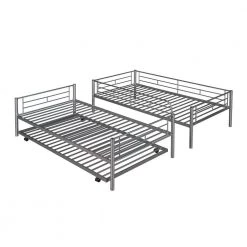 Silver Metal Frame Twin Bed Frame by ATHMILE 12 Silver Metal Frame Twin Bed Frame by ATHMILE -ATHMILE Sales Store silver athmile kids beds dsmf291667aan 1f 1000