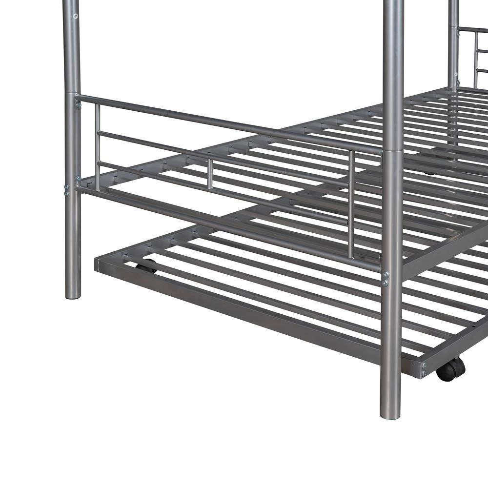 Silver Metal Frame Twin Bed Frame by ATHMILE 6 Silver Metal Frame Twin Bed Frame by ATHMILE - Image 6
