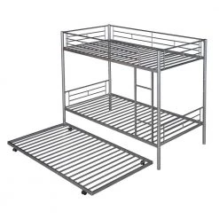Silver Metal Frame Twin Bed Frame by ATHMILE 11 Silver Metal Frame Twin Bed Frame by ATHMILE -ATHMILE Sales Store silver athmile kids beds dsmf291667aan 4f 1000