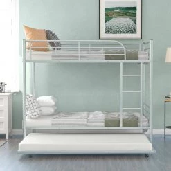Silver Metal Frame Twin Bed Frame by ATHMILE 14 Silver Metal Frame Twin Bed Frame by ATHMILE -ATHMILE Sales Store silver athmile kids beds dsmf291667aan fa 1000