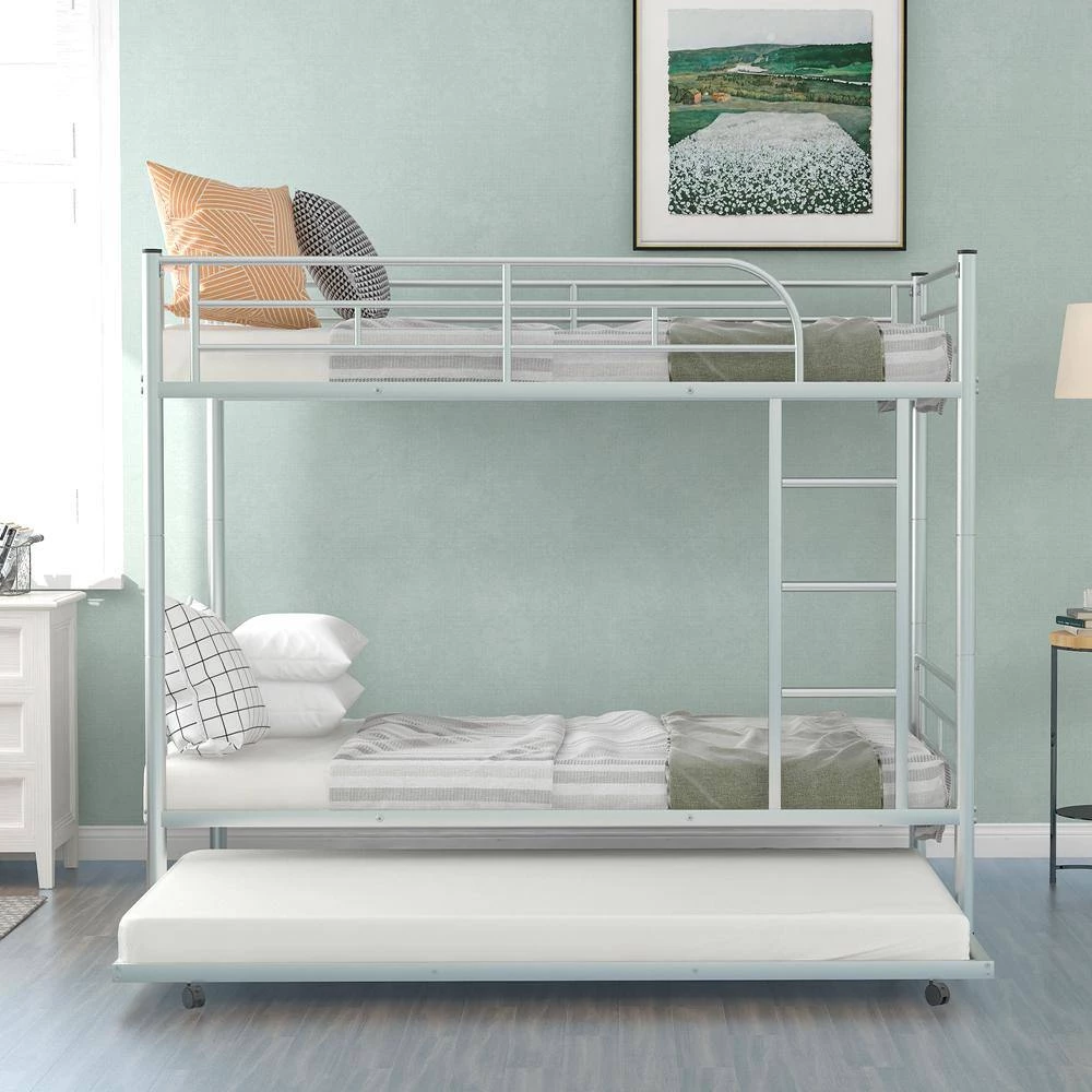 Silver Metal Frame Twin Bed Frame by ATHMILE 7 Silver Metal Frame Twin Bed Frame by ATHMILE - Image 7
