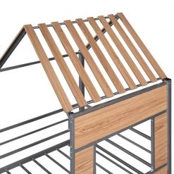 Silver Twin Size Metal Loft Bed with Roof by ATHMILE 13 Silver Twin Size Metal Loft Bed with Roof by ATHMILE -ATHMILE Sales Store silver athmile loft beds gz b2w20221672 1f 1000