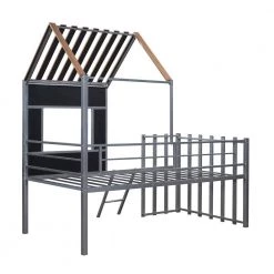 Silver Twin Size Metal Loft Bed with Roof by ATHMILE 16 Silver Twin Size Metal Loft Bed with Roof by ATHMILE -ATHMILE Sales Store silver athmile loft beds gz b2w20221672 76 1000