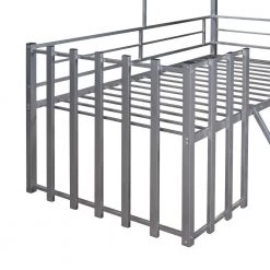 Silver Twin Size Metal Loft Bed with Roof by ATHMILE 15 Silver Twin Size Metal Loft Bed with Roof by ATHMILE -ATHMILE Sales Store silver athmile loft beds gz b2w20221672 fa 1000