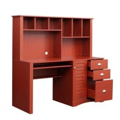 59.06 in. Teak Home Office Computer Desk with Hutch by ATHMILE 10 59.06 in. Teak Home Office Computer Desk with Hutch by ATHMILE -ATHMILE Sales Store teak athmile computer desks gz b2w20220707 77 1000