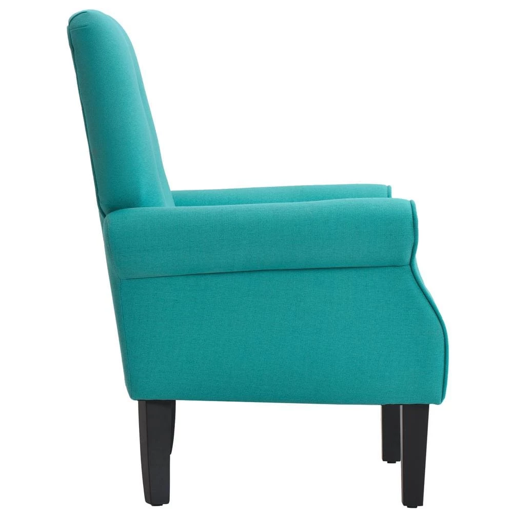 Teal Linen Accent Chair by ATHMILE 2 Teal Linen Accent Chair by ATHMILE - Image 2