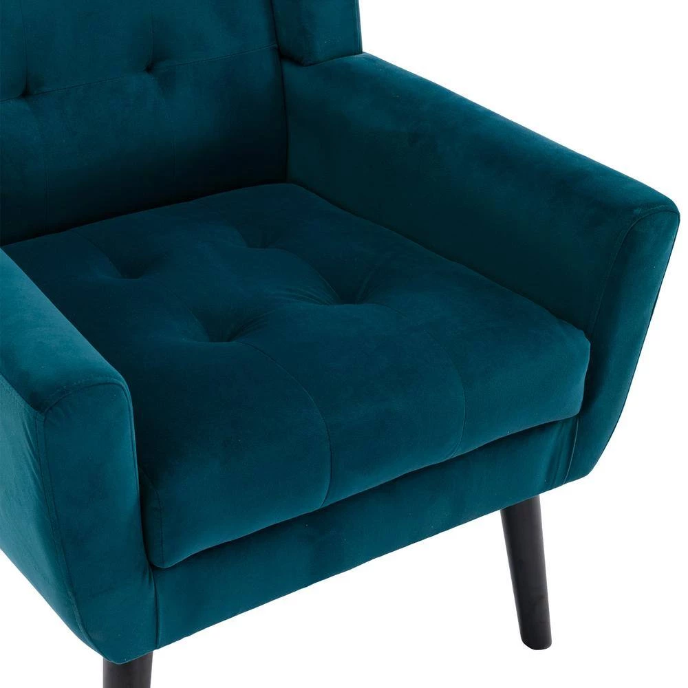 Teal Velvet Upholstered Accent Arm Chair (Set of 1) by ATHMILE 5 Teal Velvet Upholstered Accent Arm Chair (Set of 1) by ATHMILE - Image 5