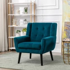 Teal Velvet Upholstered Accent Arm Chair (Set of 1) by ATHMILE 15 Teal Velvet Upholstered Accent Arm Chair (Set of 1) by ATHMILE -ATHMILE Sales Store teal athmile accent chairs gz b2w20222114 31 1000
