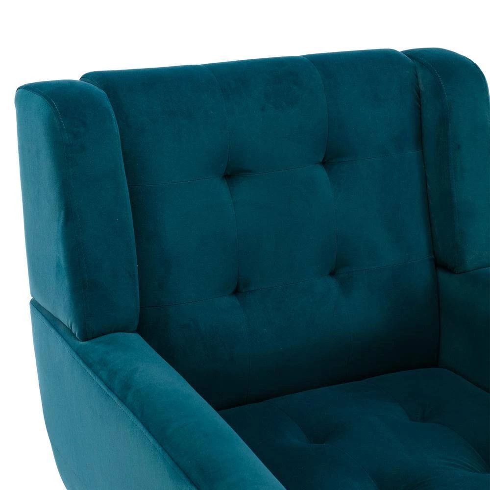 Teal Velvet Upholstered Accent Arm Chair (Set of 1) by ATHMILE 4 Teal Velvet Upholstered Accent Arm Chair (Set of 1) by ATHMILE - Image 4