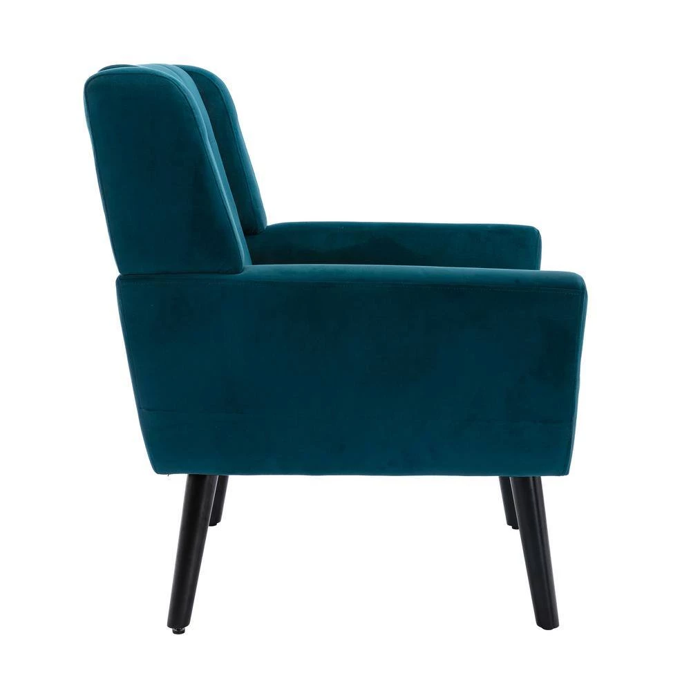 Teal Velvet Upholstered Accent Arm Chair (Set of 1) by ATHMILE 2 Teal Velvet Upholstered Accent Arm Chair (Set of 1) by ATHMILE - Image 2