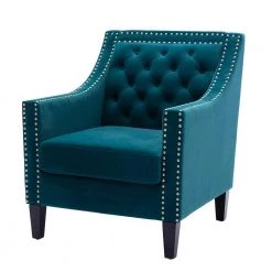 Teal Accent Armchair Living Room Chair with Nailheads and Solid Wood Legs (Set of 1) by ATHMILE 13 Teal Accent Armchair Living Room Chair with Nailheads and Solid Wood Legs (Set of 1) by ATHMILE -ATHMILE Sales Store teal athmile accent chairs gz w39536946 4f 1000