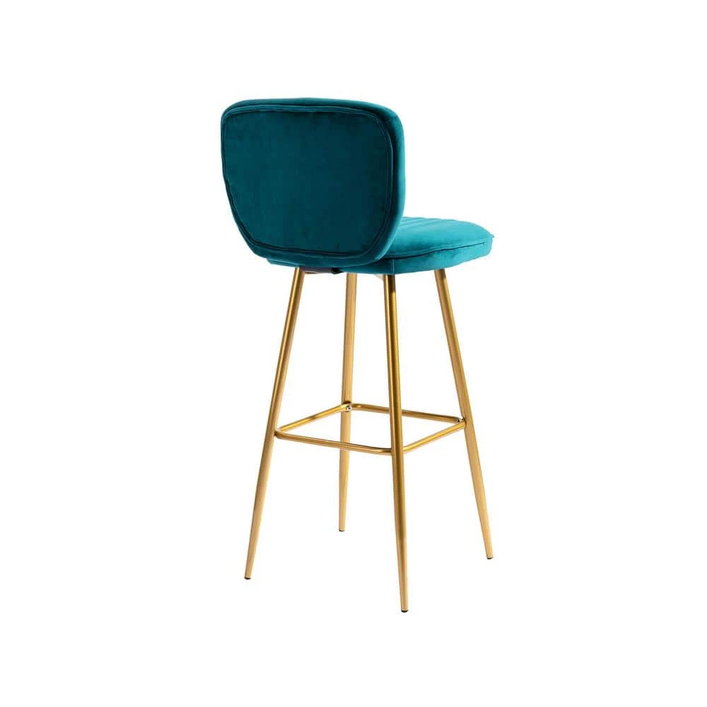 40 in. Teal Velvet Bar Stool (Set of 1) by ATHMILE 6 40 in. Teal Velvet Bar Stool (Set of 1) by ATHMILE - Image 6