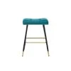 26 in. Teal Velvet Bar Stool (Set of 1) by ATHMILE