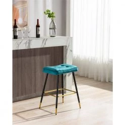 26.34 in. Teal Backless Bar Stools with Velvet Seat (Set of 1) by ATHMILE 11 26.34 in. Teal Backless Bar Stools with Velvet Seat (Set of 1) by ATHMILE -ATHMILE Sales Store teal athmile bar stools gz b2w20221731 c3 1000