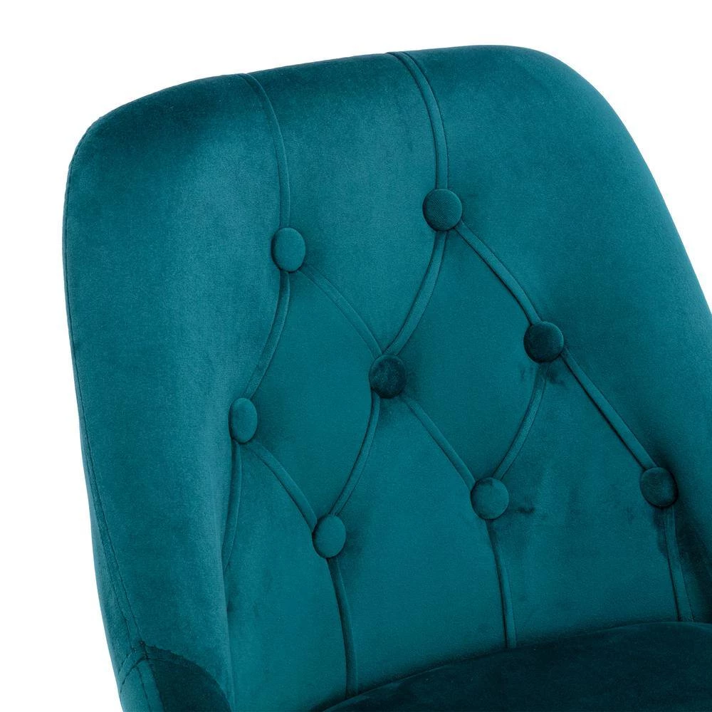 44.09 in. Low Back Teal Metal Frame Adjustable Cushioned Bar Stool with Toweling fabric Seat (Set of 1) by ATHMILE 5 44.09 in. Low Back Teal Metal Frame Adjustable Cushioned Bar Stool with Toweling fabric Seat (Set of 1) by ATHMILE - Image 5