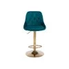 44.09 in. Low Back Teal Metal Frame Adjustable Cushioned Bar Stool with Toweling fabric Seat (Set of 1) by ATHMILE